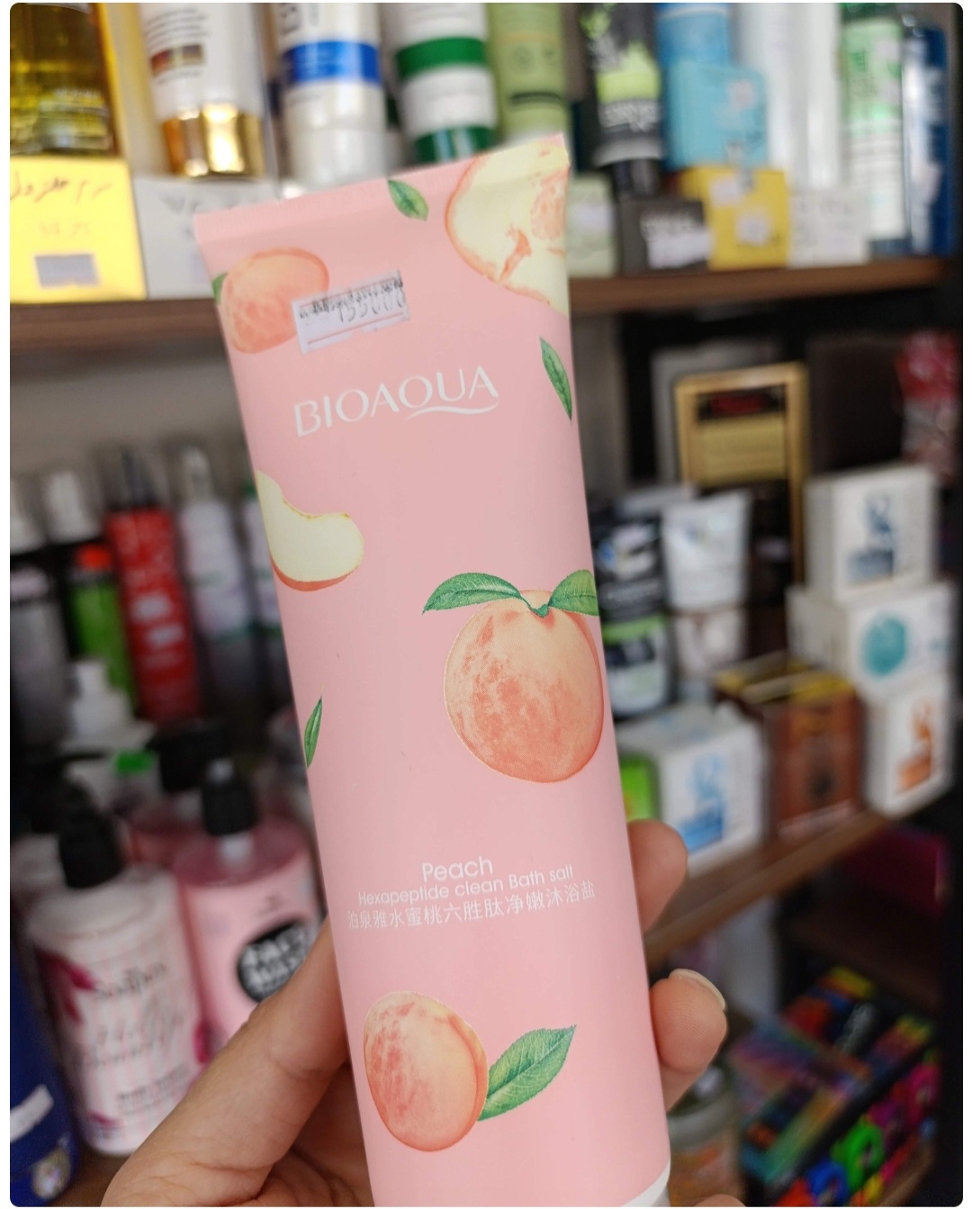 نمک بدن هلو نمک حمام رفع تیرگی بدن نمک هلو بیوآکوا 250 گرم Bioaqua اورجینال