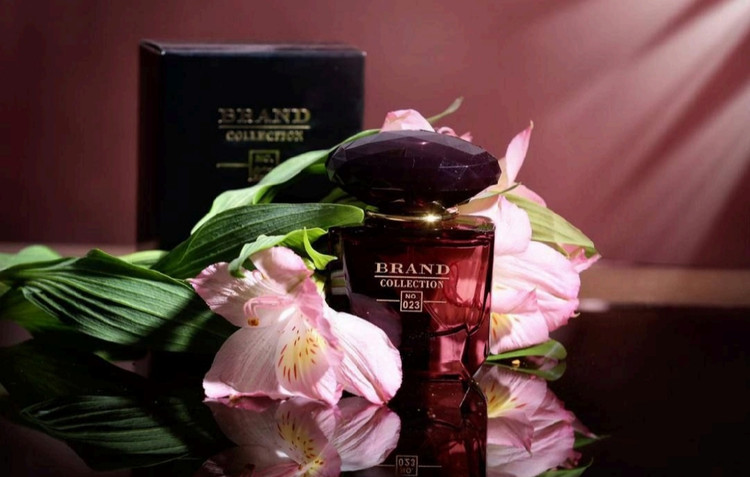 عطر ادکلن زنانه ورساچه کریستال نویر یا ورساچه مشکی برند کالکشن کد 023 (Versace Crystal Noir) حجم 25 میل Brand collection No 023 Versace Crystal Noir