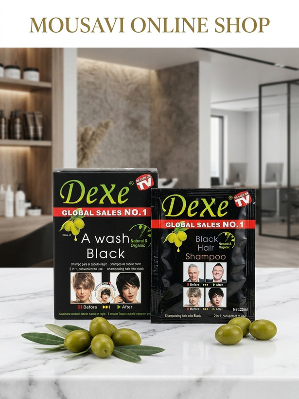 شامپو رنگ جادویی دکس (Dexe) 🧴🖤 جوانکننده فوری موهای شما! ورقه ای
