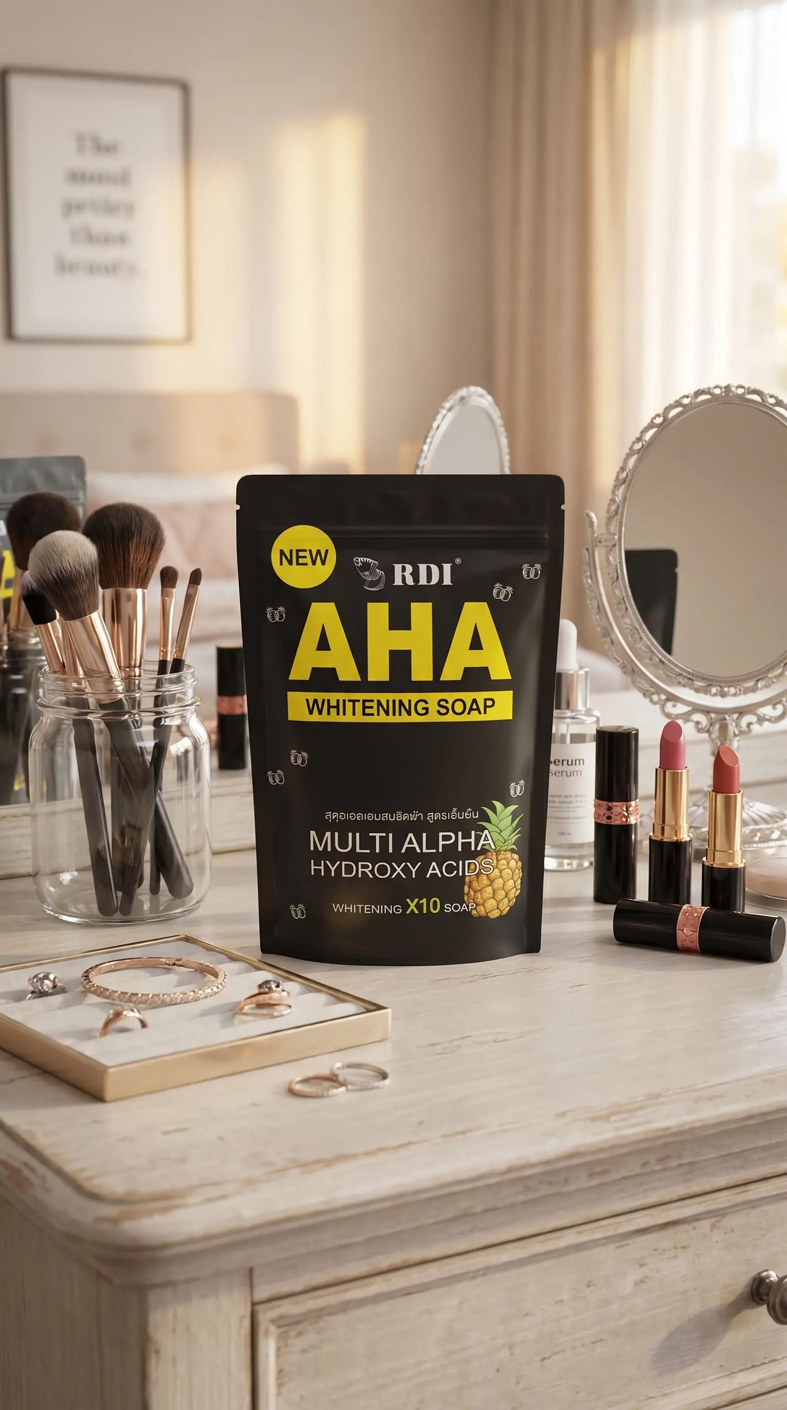 صابون AHA RDI مدل Whitening X10 (پک مشکی آناناسی) 🍍🖤