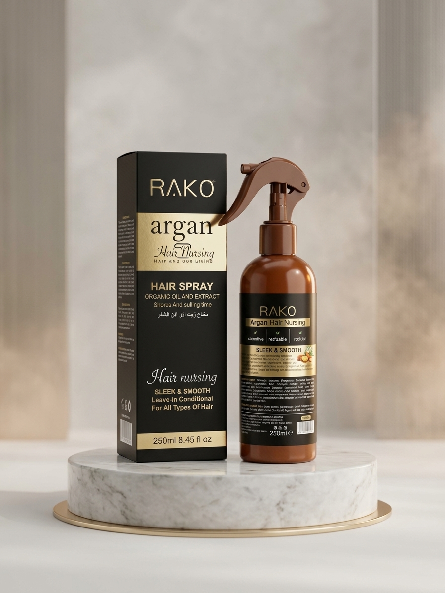 اسپری ارگان برند مشهور راکو (RAKO) با فرمولاسیون ویژه Hair Nursing؛ محصولی که موهای شما را نه تنها زیبا، بلکه سالم و تقویت‌شده نگه می‌دارد. 🖤 ‌