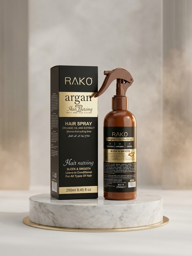 اسپری ارگان برند مشهور راکو (RAKO) با فرمولاسیون ویژه Hair Nursing؛ محصولی که موهای شما را نه تنها زیبا، بلکه سالم و تقویتشده نگه میدارد. 🖤 