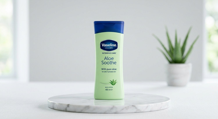 لوسیون بدن وازلین مدل Aloe Soothe حاوی عصاره خالص آلوئه ورا - حجم ۴۰۰ میلیلیتر - اورجینال وارداتی