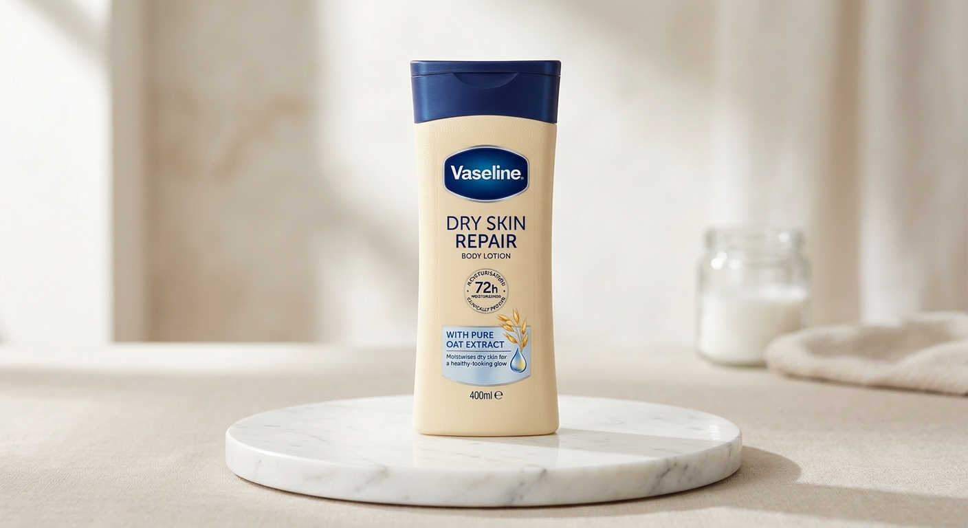 لوسیون بدن وازلین مدل Dry Skin Repair حاوی عصاره خالص جو - حجم ۴۰۰ میلی‌لیتر - اورجینال وارداتی ‌