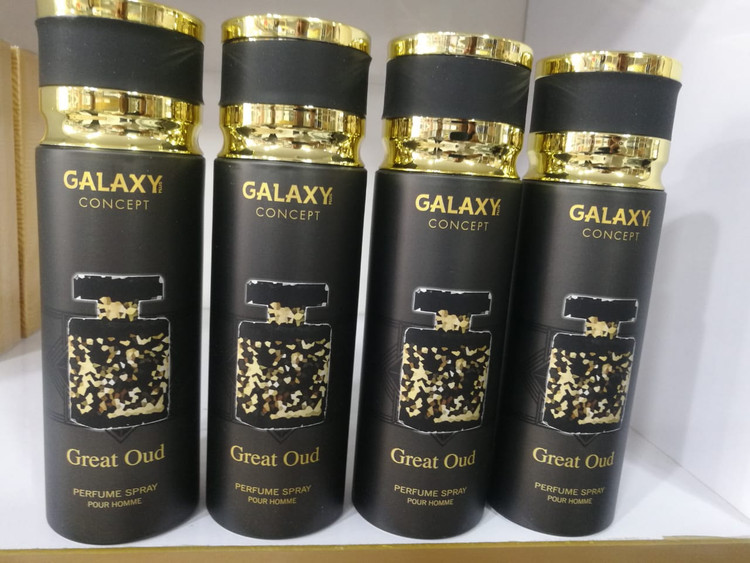 اسپری خوشبوکننده بدن ۲۰۰ میلیلیتر گلکسی کانسپت مدل Great Oud – رایحه گرم و تلخ مردانه